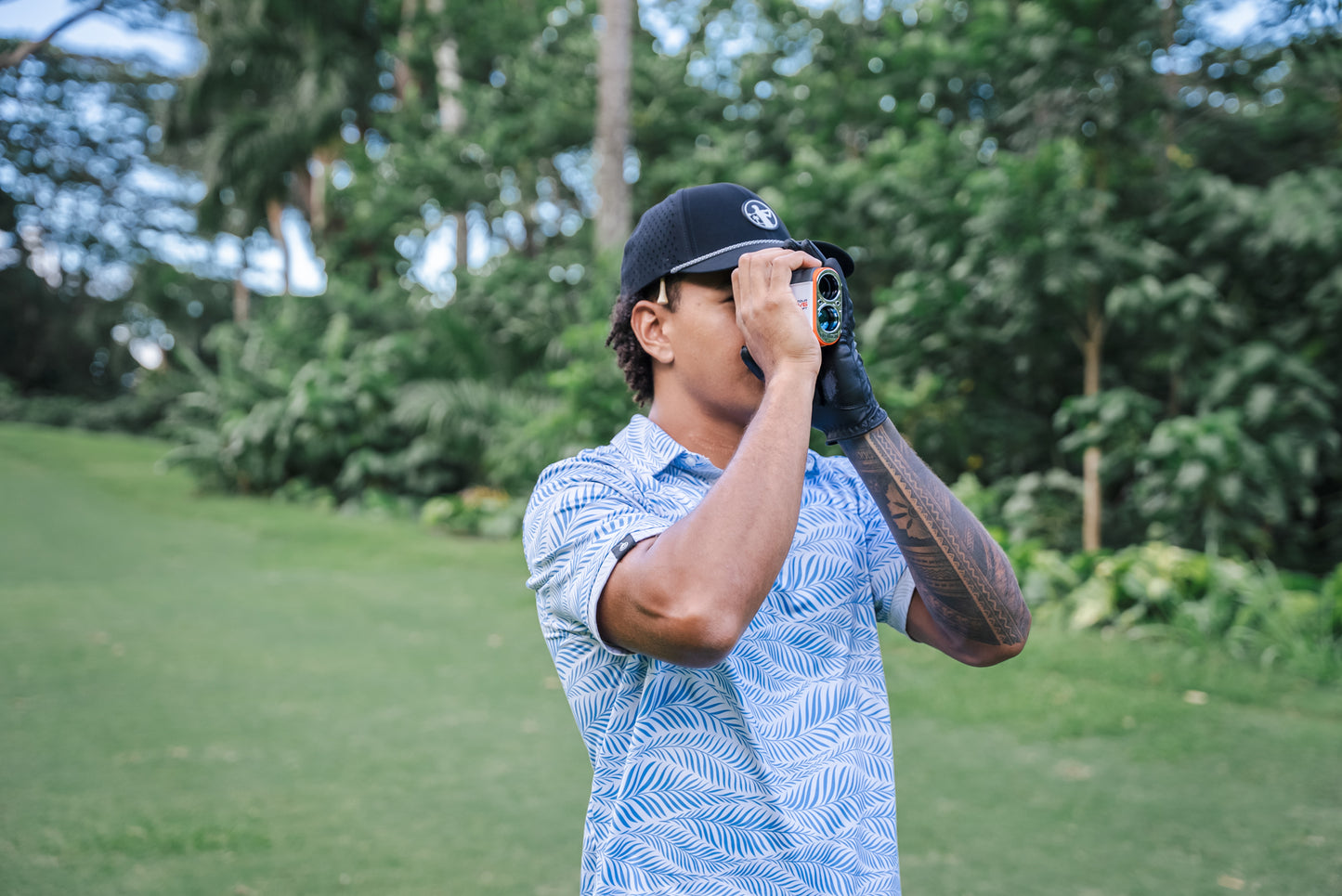 Wavy Palm - Men's Polo - White