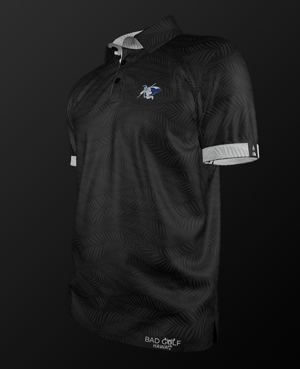 Wavy Palms - Men's Polo - Black Kamehameha