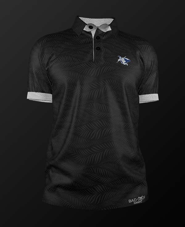Wavy Palms - Men's Polo - Black Kamehameha