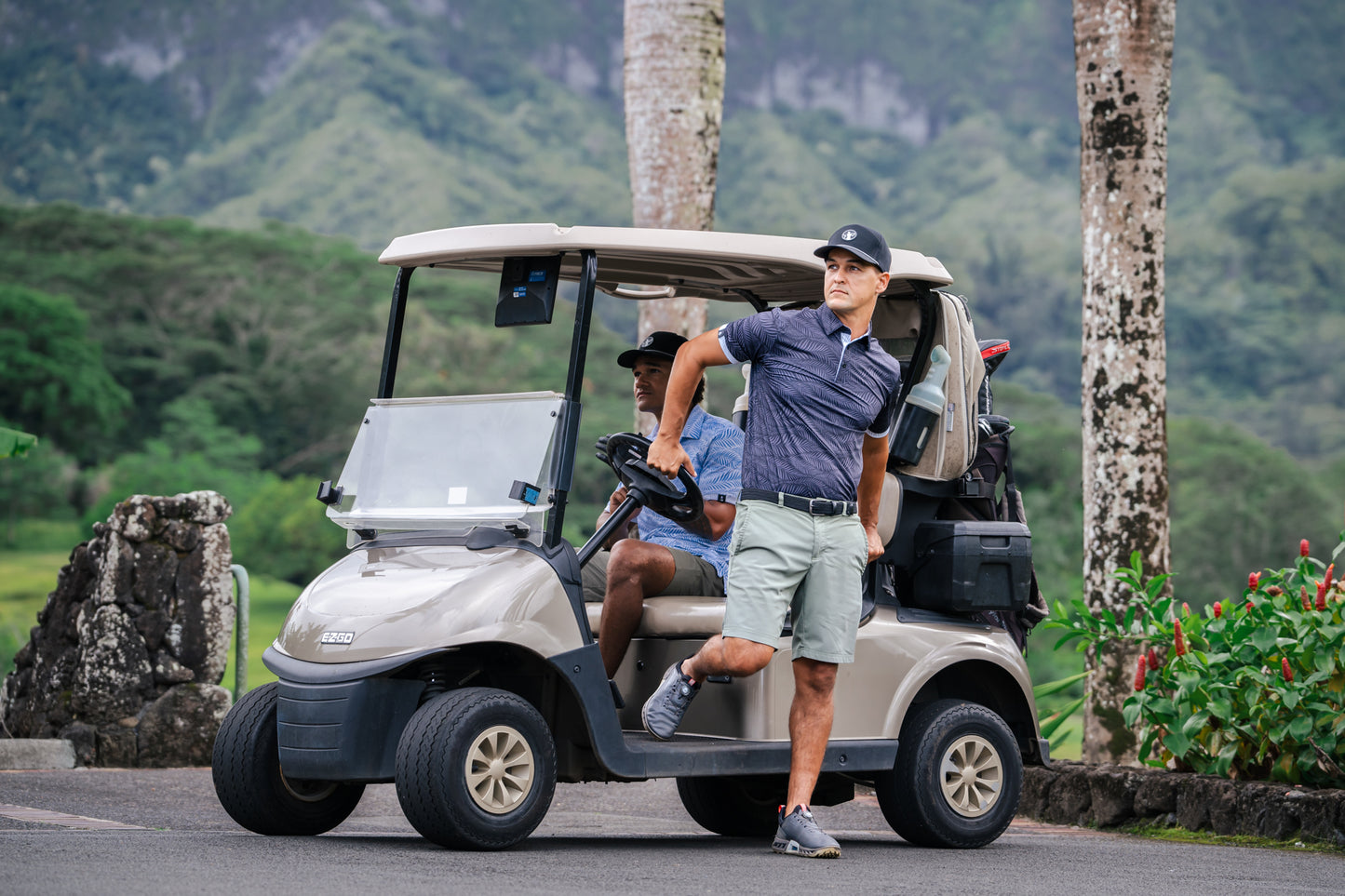 Wavy Palm - Men's Polo - Black