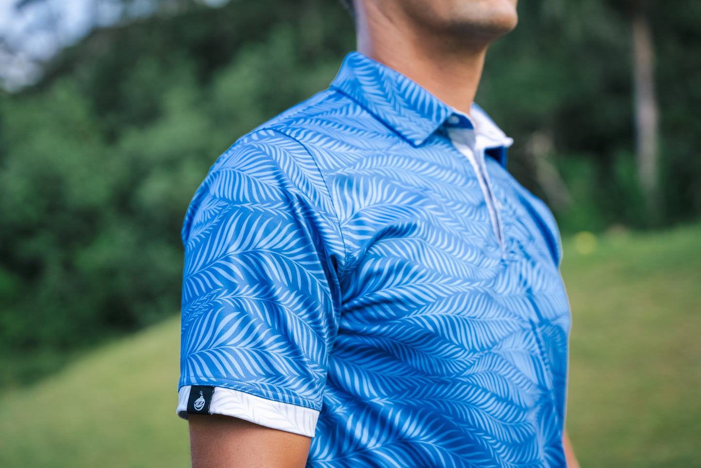 Wavy Palm - Men's Polo - Blue