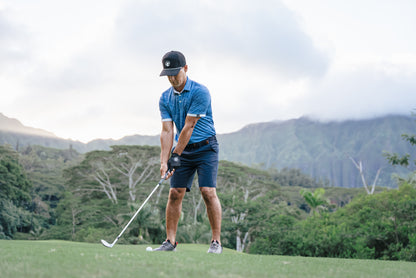 Wavy Palm - Men's Polo - Blue