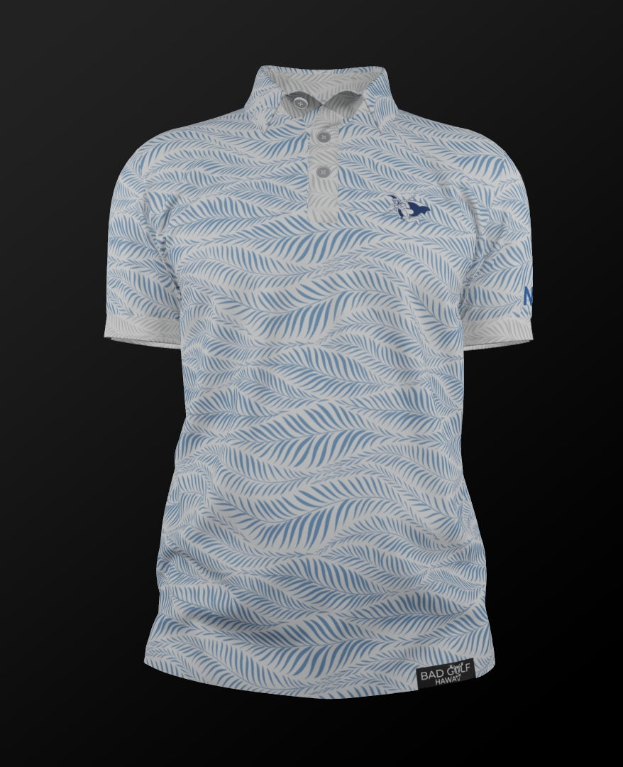 Wavy Palms - Men's Polo - White Kamehameha