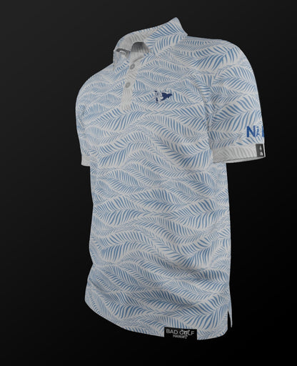 Wavy Palms - Men's Polo - White Kamehameha