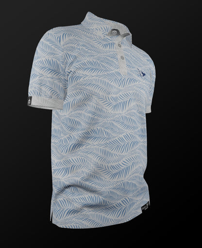 Wavy Palms - Men's Polo - White Kamehameha