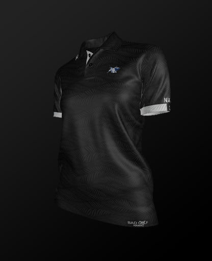 Wavy Palms - Women's Polo - Black Kamehameha